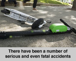 Serious accidents involving e-scooters